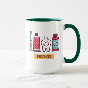 Taza Amigos orales del cuidado del dibujo animado