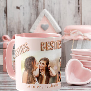 Taza Amigos para siempre sonrojando la foto de BFF colo
