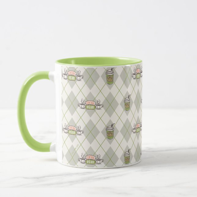 Taza AMIGOS™ | Patrón de argyle de Perk central (Izquierda)
