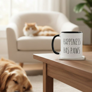 Taza Amigos Peludos Tipografía Negra Encantadora Cuidad