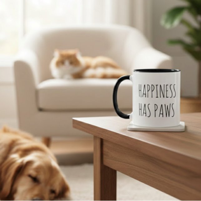 Taza Amigos Peludos Tipografía Negra Encantadora Cuidad (Subido por el creador)