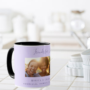 Taza Amigos por sus nombres de foto de vida violet lave