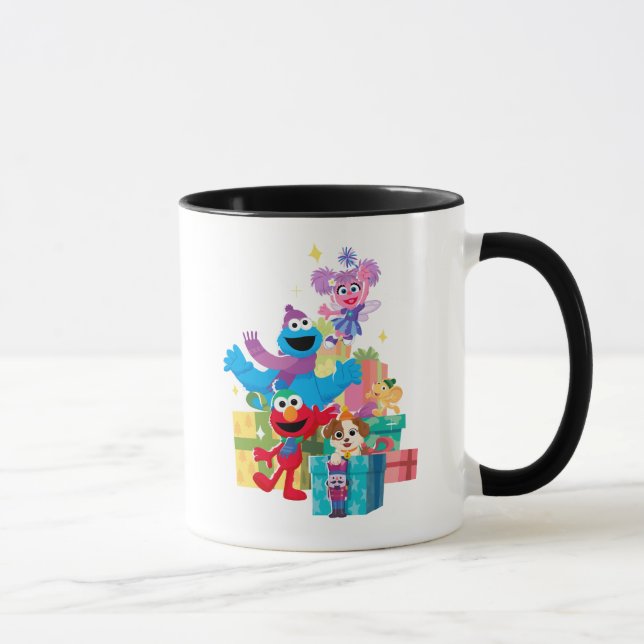 Taza Amigos y regalos de la calle Sesame (Derecha)