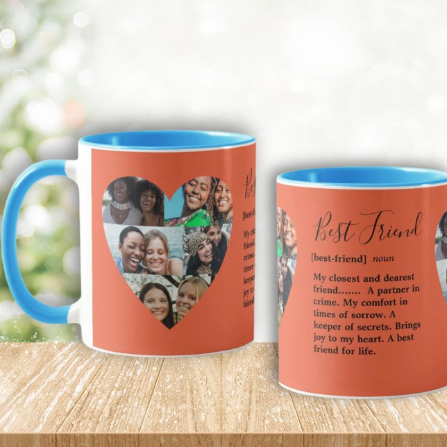 Taza Amistad Bestie Photo Heart Collage Colorful (Subido por el creador)