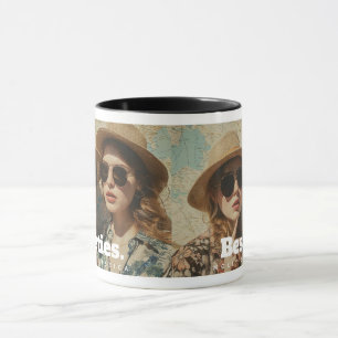 Taza Amistad con los besties minimalistas Una foto y No