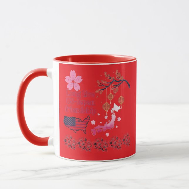 Taza Amistad interminable rojo brillante (Izquierda)