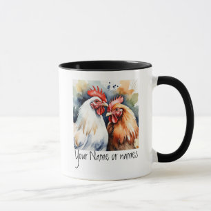 Taza Amistad o Romántica Tu Nombre Denomina Pollos