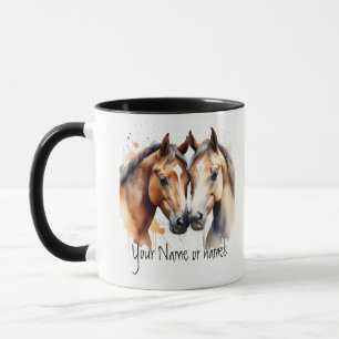 Taza Amistad o Romántica Tu Nombre Nombres Caballos
