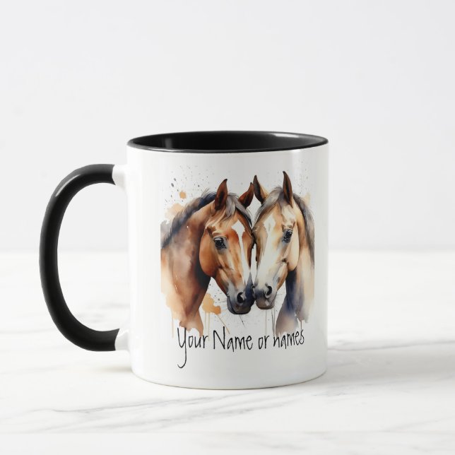 Taza Amistad o Romántica Tu Nombre Nombres Caballos (Izquierda)