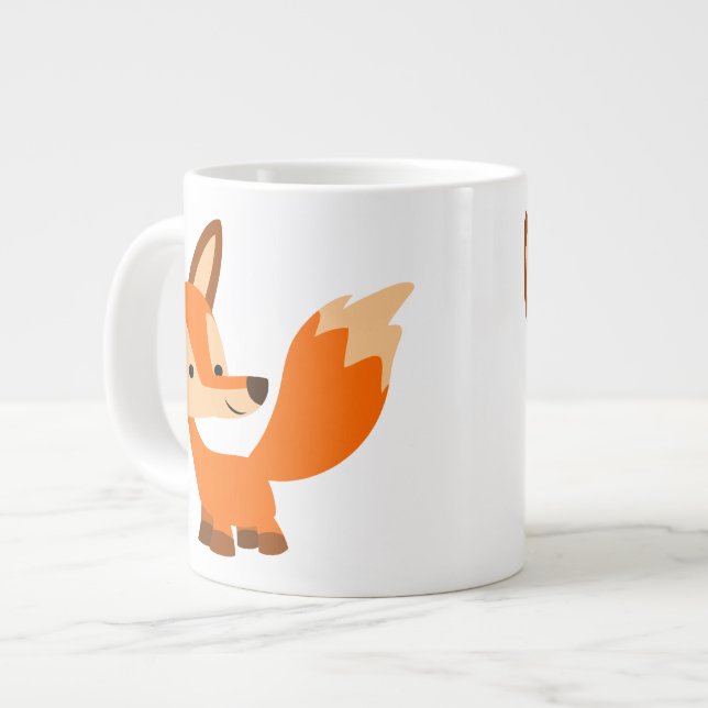 Taza amistosa linda del jumbo del Fox del dibujo (Izquierda)