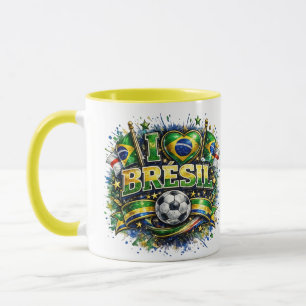 Taza Amo a Brasil 2026 Hincha de Fútbol