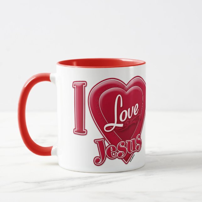 Taza Amo a Jesús Corazón Rojo (Izquierda)