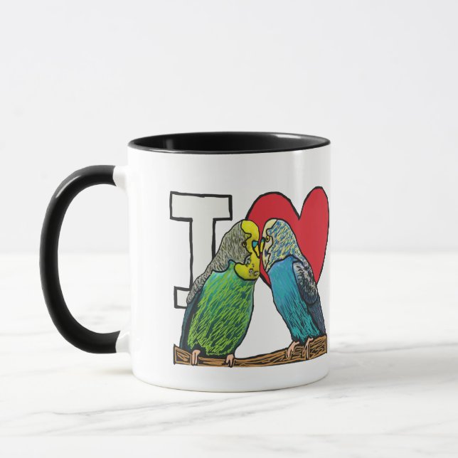 Taza Amo a las Budgies (Izquierda)
