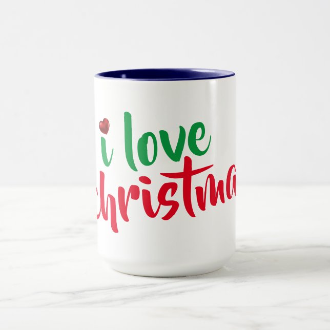Taza Amo a los navidades mug funnychristmas vacaciones  (Centro)