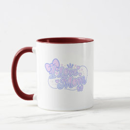 Taza Amo a Mamá – Diseño Kawaii Pastel