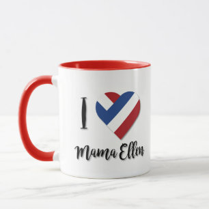 Taza Amo a Mama Ellen con la bandera de los Países Bajo