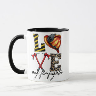 Taza Amo a mi bombero – Casco y hachas cruzadas con L