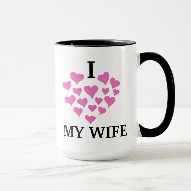 Taza Amo a mi esposa amor lindo de San Valentín (Derecha)