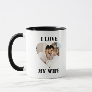 Taza Amo a mi esposa Corazón Personalizado Foto Persona