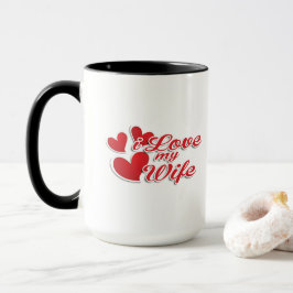 Taza "Amo a mi esposa", diseño de corazones