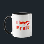 Taza Amo a mi esposa - Regalo romántico para esposa, es<br><div class="desc">Expresa tu amor con esta taza de "Amo a mi esposa", una manera dulce y reflexiva de alegrar su día. Perfecto como un regalo romántico para esposa, esposo, parejas, aniversarios, bodas, cumpleaños o San Valentín. Esta taza de cerámica duradera es lavavajillas y caja fuerte con microondas, lo que lo convierte...</div>