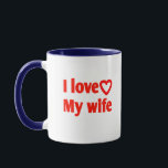 Taza Amo a mi esposa - Regalo romántico para esposa, es<br><div class="desc">Expresa tu amor con esta taza de "Amo a mi esposa", una manera dulce y reflexiva de alegrar su día. Perfecto como un regalo romántico para esposa, esposo, parejas, aniversarios, bodas, cumpleaños o San Valentín. Esta taza de cerámica duradera es lavavajillas y caja fuerte con microondas, lo que lo convierte...</div>