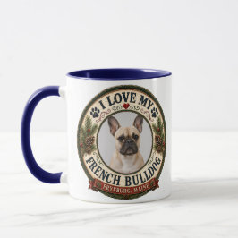 Taza Amo a mi foto de mascota personalizada de Bulldog