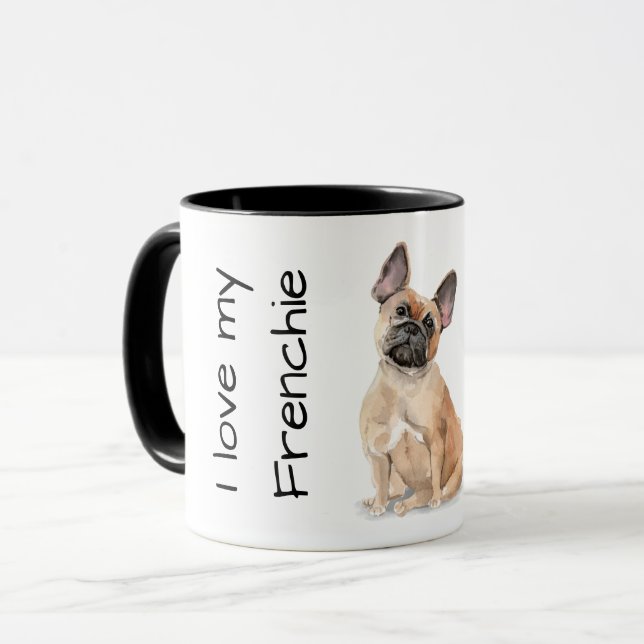 Taza Amo a mi Frenchie (marrón) (Anverso izquierdo)