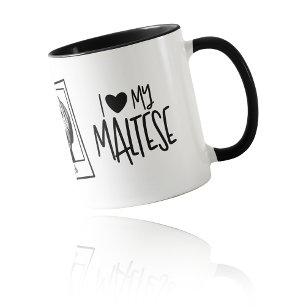 Taza Amo a mi maltés Arte Pop Personalizado con Foto y
