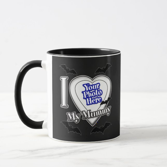 Taza Amo A Mi Mamá Con Tu Foto Con Bats Mug (Izquierda)
