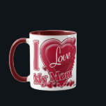 Taza Amo a mi mamá roja - corazón<br><div class="desc">Amo a mi mamá roja - corazón</div>