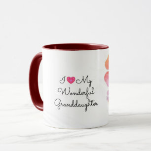 Taza Amo a mi maravillosa nieta, diseño pastel