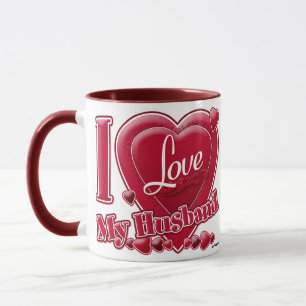 Taza Amo a mi marido rojo - corazón