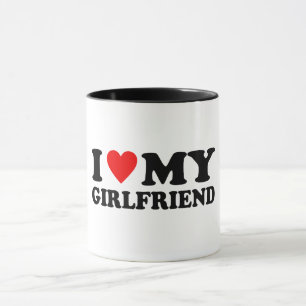 Taza Amo a mi novia - Diseño de texto clásico con coraz