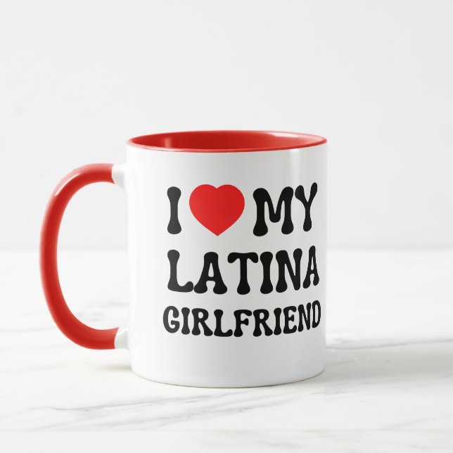 Taza Amo a mi novia latina novia caliente regalo (Izquierda)