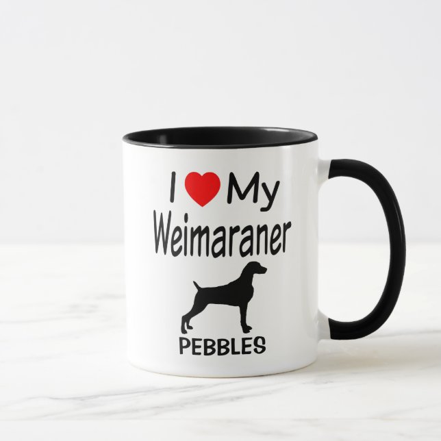 Taza Amo A Mi Perro Weimaraner (Derecha)