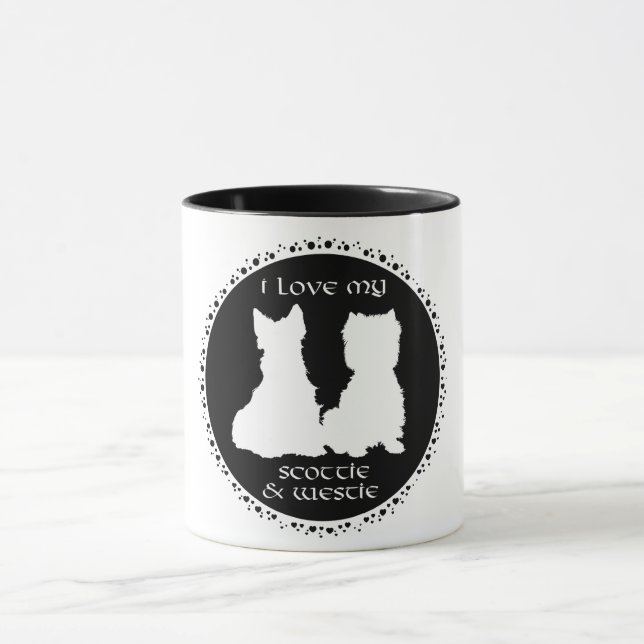 Taza Amo a mi Scottie y Westie (Centro)
