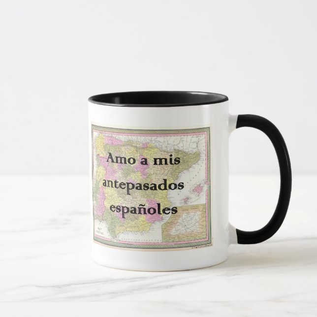 Taza Amo A Mis Ancestros Españoles | Personalizado Mug (Derecha)