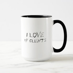 Taza Amo a mis clientes - taquilla de trabajo urbana y