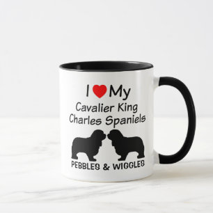 Taza Amo A Mis Dos Cavalier Rey Charles Spaniel Perros
