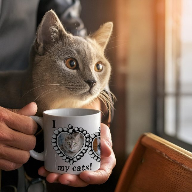 Taza amo a mis gatos 3 Fotos Mug (Subido por el creador)