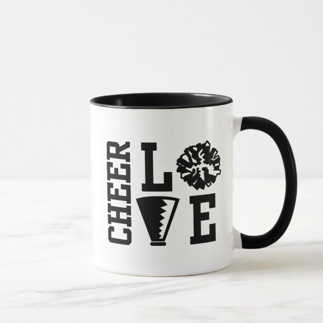 Taza Amo alegre negro y blanco (Derecha)