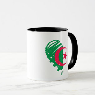 Taza Amo Argelia - Corazón de bandera argelina