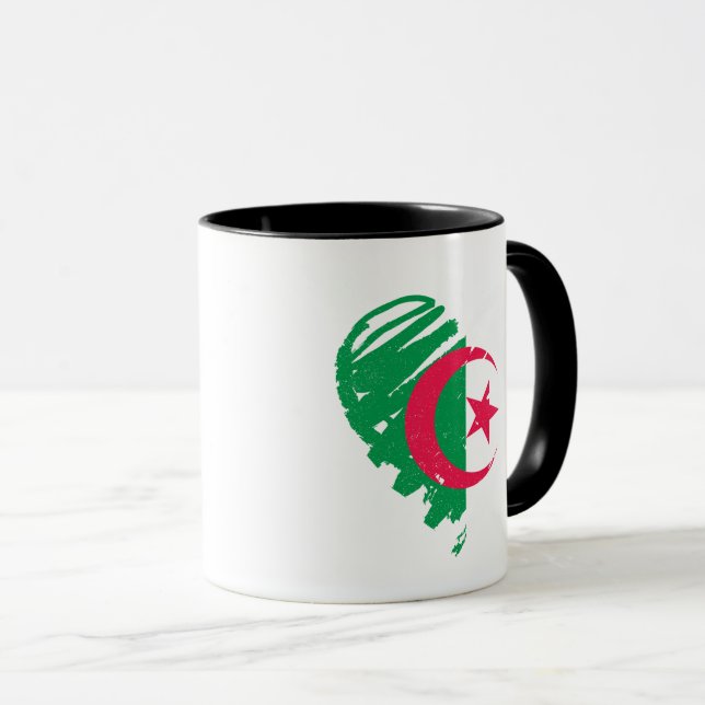 Taza Amo Argelia - Corazón de bandera argelina (Anverso derecho)