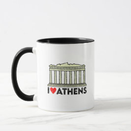 Taza Amo Atenas con el emblema de la Acrópolis de Parte