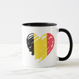 Taza Amo Bélgica - Corazón de la bandera belga