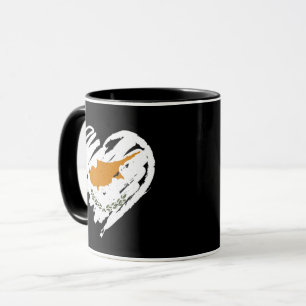 Taza Amo Chipre - Corazón de la bandera chipriota