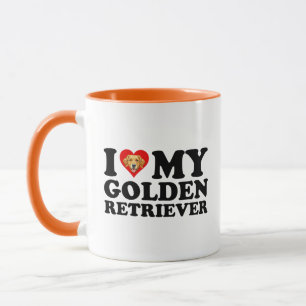 Taza Amo (Corazón) a mi Golden Retriever