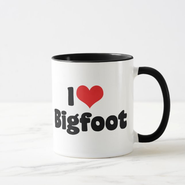 Taza Amo corazón Bigfoot Sasquatch Yeti (Derecha)