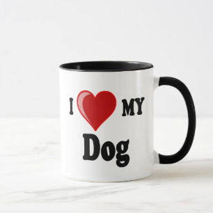 Taza Amo (corazón) mi perro